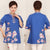 Floral Embroidery Half Sleeve Signature Cotton Chinese Blouse