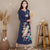 Peakcock & Floral Embroidery Long Sleeve Tea Length Chinese Dress