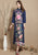 Robe chinoise à manches 3/4 et broderie florale