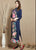 Bird & Floral Embroidery 3/4 Sleeve Tea Length Chinese Dress