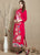 Bird & Floral Embroidery 3/4 Sleeve Tea Length Chinese Dress