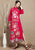 Pájaro y bordado floral 3/4 manga vestido chino largo hasta el té