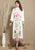 Bird & Floral Embroidery 3/4 Sleeve Tea Length Chinese Dress