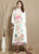 Bird & Floral Embroidery 3/4 Sleeve Tea Length Chinese Dress