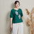 Signature Cotton V Neck Floral Embroidery Traditional Chinese Blouse