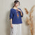 Signature Cotton Round Neck Floral Embroidery Traditional Chinese Blouse