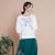 Signature Cotton Round Neck Floral Embroidery Casual Chinese Blouse