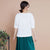 Signature Cotton Round Neck Floral Embroidery Casual Chinese Blouse