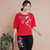 Signature Cotton Round Neck Floral Embroidery Casual Chinese Blouse