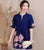 Plus Size V-Ausschnitt Blumenstickerei Traditionelle Chinesische Bluse