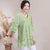 Blusa suelta tradicional china con bordado floral ahuecado