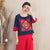 Chinesische Retro-Bluse mit Rundhalsausschnitt und Blumenstickerei