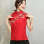 Mandarin Collar Floral Embroidery Cheongsam Top Traditional Chinese Blouse