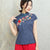 Mandarin Collar Floral Embroidery Cheongsam Top Traditional Chinese Blouse