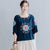 Round Neck Floral Embroidery Loose Traditional Chinese Blouse