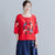 Blusa china tradicional suelta con bordado floral de cuello redondo