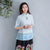 Cheongsam Top Traditionelle Chinesische Bluse mit Blumenstickereikante