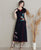 Round Neck Fans Embroidery Plus Size Chinese Blouse T-shirt