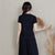 Round Neck Fans Embroidery Plus Size Chinese Blouse T-shirt