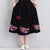 Floral Embroidery Tea Length Traditional Chinese Style Expansion Skirt