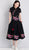 Floral Embroidery Tea Length Traditional Chinese Style Expansion Skirt