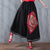 Full Length Traditional Chinese Style A-line Floral Embroidery Expansion Skirt