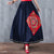 Full Length Traditional Chinese Style A-line Floral Embroidery Expansion Skirt