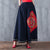 Full Length Traditional Chinese Style A-line Floral Embroidery Expansion Skirt