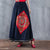 Full Length Traditional Chinese Style A-line Floral Embroidery Expansion Skirt