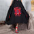 Falda de expansión de bordado auspicioso de estilo chino tradicional de longitud completa
