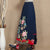 Full Length Traditional Chinese Style Floral Embroidery Expansion Skirt