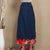 Full Length Traditional Chinese Style Floral Embroidery Expansion Skirt