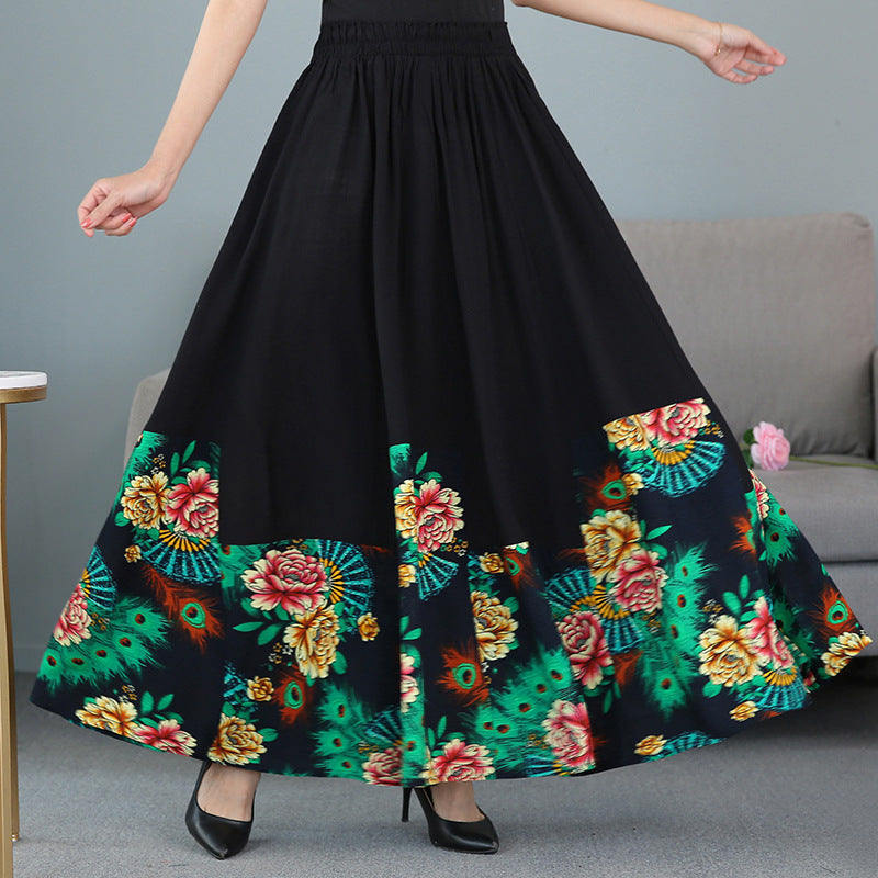 Traditional Chinese Style Floral Expansion Pleated Skirt – IDREAMMART