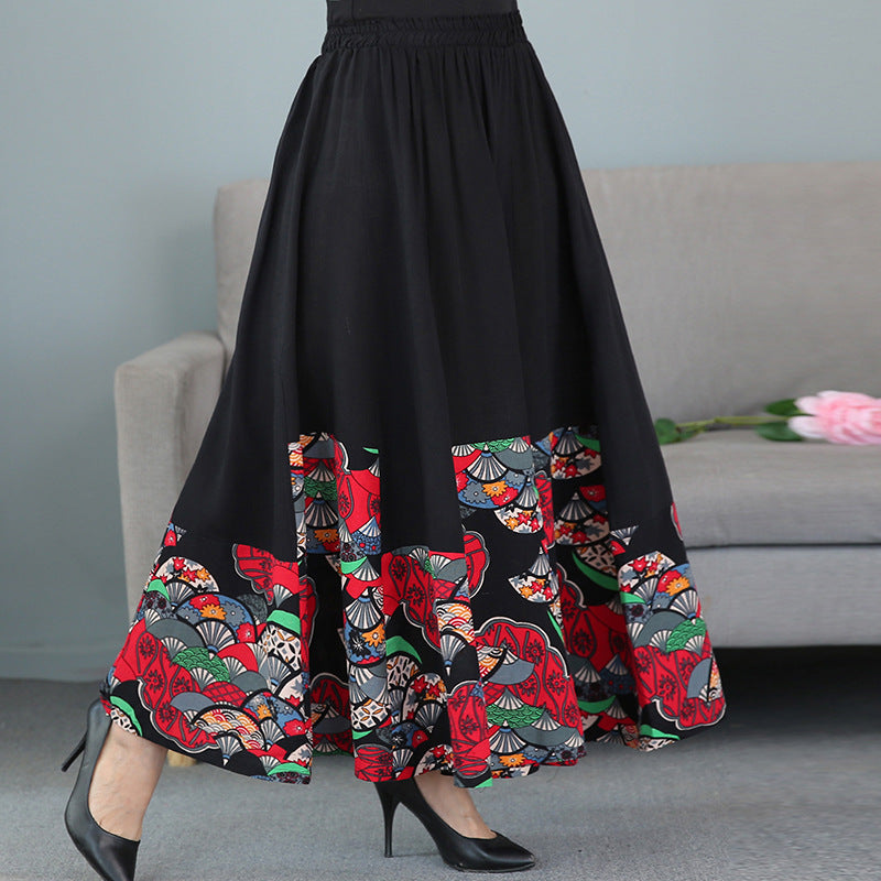 Fans Pattern Traditional Chinese Style Expansion Pleated Skirt – IDREAMMART