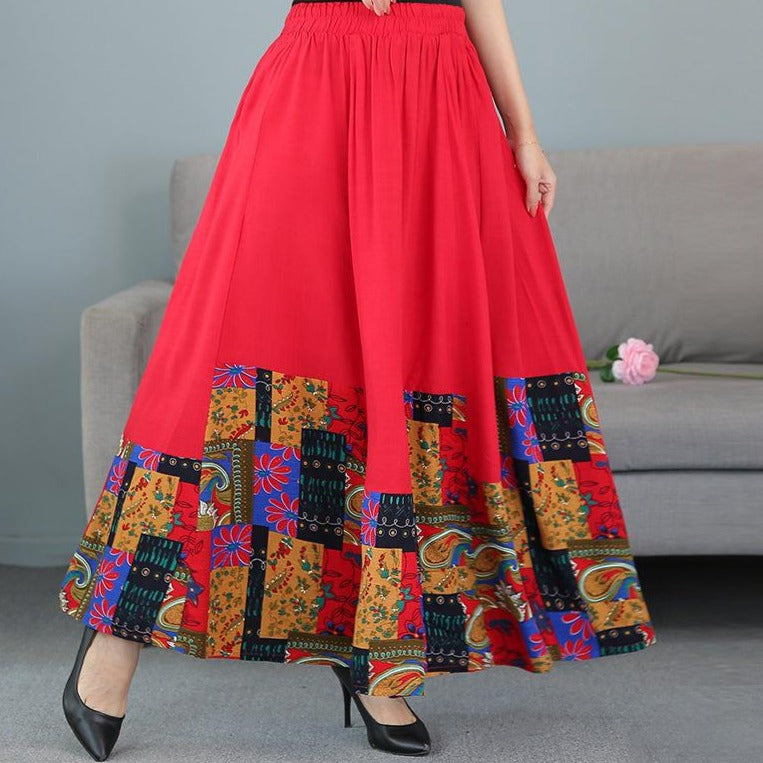 Floral Embroidery Traditional Chinese Style Women's Loose Pants