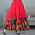 Traditional Chinese Style Floral Expansion Pleated Skirt