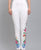 Leggings ajustados de estilo chino con forro polar con bordado floral para mujer
