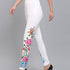 Leggings ajustados de estilo chino con forro polar con bordado floral para mujer