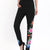 Leggings skinny pour femmes de style chinois avec broderie florale et doublure en molleton