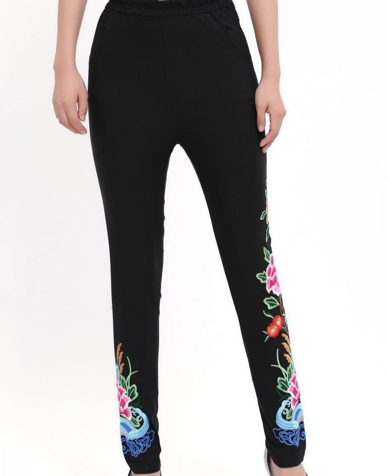Cotton Embroidered Casual Bottom Embroidery Leggings, Size: S-XXL at Rs 175  in Dum Dum