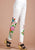 Pantaloni skinny da donna in stile cinese con ricamo floreale taglie forti
