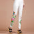 Plus Size Floral Embroidery Chinese Style Women's Skinny Pants Leggings