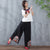 Floral Embroidery Traditional Chinese Style Women's Loose Pants