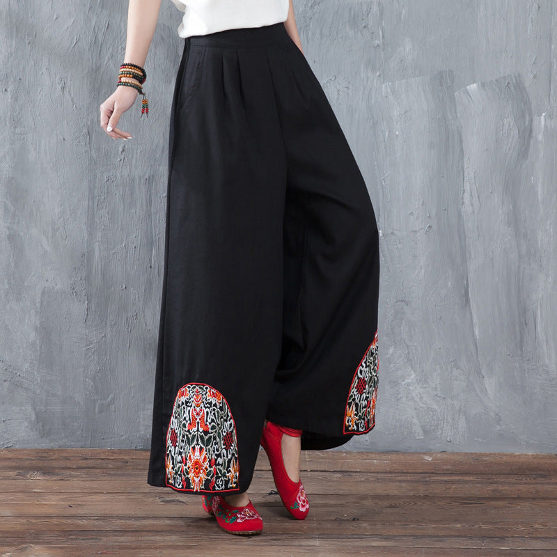 Pantalon Largh Donna 7/8 Casual Cotone Pantalone Legger con Tasche