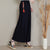 Floral Embroidery Chinese Style Women's Loose Pants with Tassels