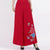 Pantalones sueltos de talla grande con bordado floral de estilo chino para mujer