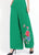 Pantalones sueltos de talla grande con bordado floral de estilo chino para mujer