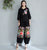 Pantalon ample pour femmes de style chinois traditionnel en coton avec broderie florale