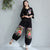 Pantalones sueltos de las mujeres del estilo chino tradicional del algodón de la firma del bordado floral