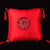 Coppia di fodere per cuscino in taffetà con motivo calligrafia cinese con nappe